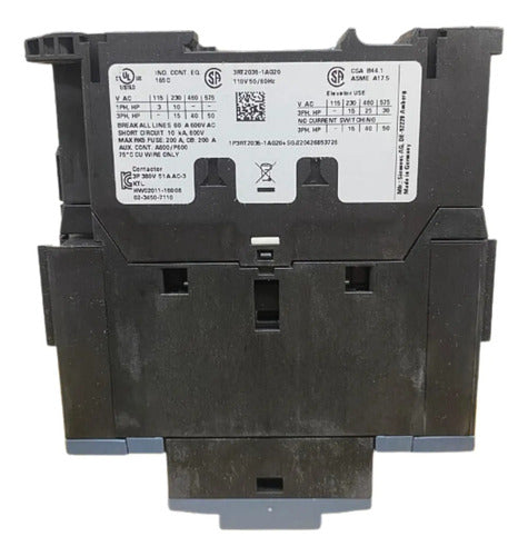 Contator Tripolar 3rt2036-1ag20 110vca 51a Sirius Siemens 110vca