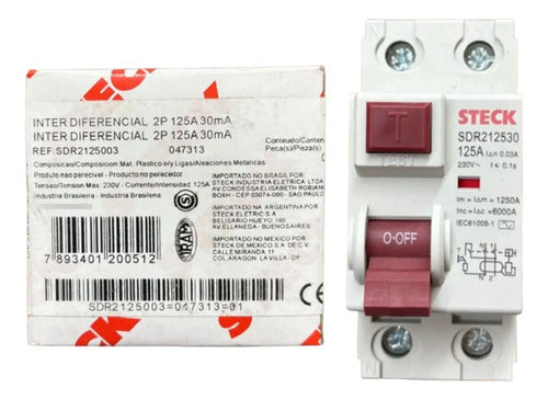 Interruptor Diferencial Sdr2125003 2p 125a 30ma Steck