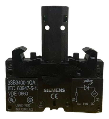 Kit Com 2: Sinaleiro 22mm 110v Amarelo 3sb3248-6aa30 Siemens