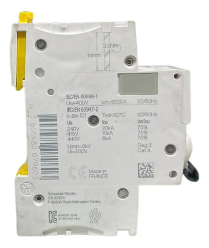 Disjuntor Acti9 Ic60n 2p 40a Curva C A9f74240 Schneider