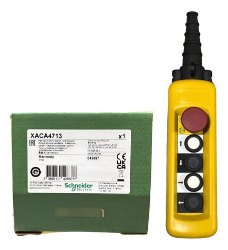 Botoeira Pendente 4 Botoes + 1 Emergência Xaca4713 Schneider Amarelo