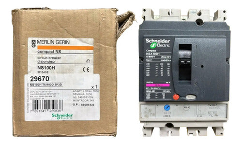 Disjuntor Tripolar 100a Ns100h-tm100d 29670 Merlin Gerlin