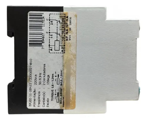 Relé Tempo 220vca 15seg 50/60hz 7pu0511-1bn15 Siemens