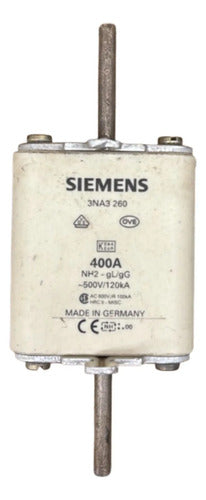 Fusível Nh02 Retardado 400a 500v 3na3260 Siemens 500v