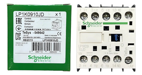 Contator Tripolar Tesys K 9a 1na 12vcc Lp1k0910jd Schneider 12vcc