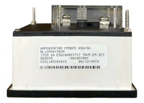 Amperimetro Fm96pc 96x96 450/5a Travamento Em 317a Ip54 Kron