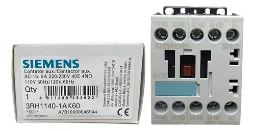 Contator Auxiliar 3rh1140-1ak60 4na 120v Siemens 120