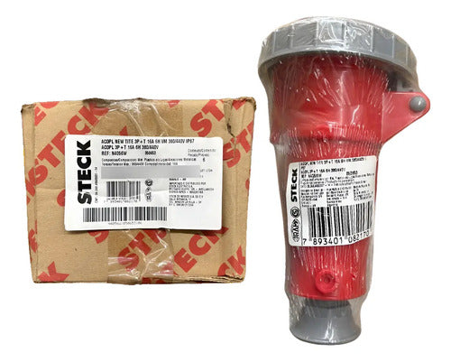 Acoplamento N4056w 16a 3p+t 380/440v Steck Vermelho