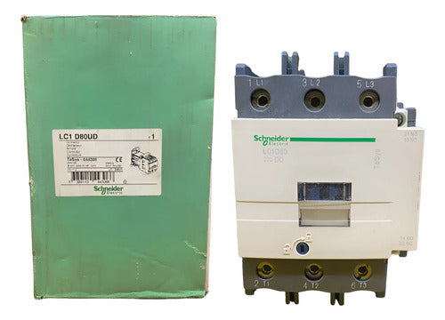 Contator Tripolar 80a 1na+1nf 250vcc Lc1d80ud Schneider 250 Vcc