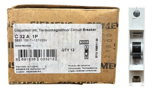 Kit Com 12: Disjuntor 1p Curva C 32a 5sx1132-7 Siemens