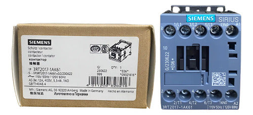 Contator 3rt2017-1ak61 110v 12a Siemens 127v
