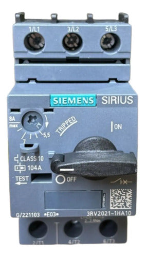 Disjuntor Motor 3rv2021-1ha10 5,5-8,0a Siemens Não Informado 50/60hz