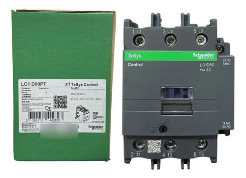 Contator 3p 80a Ac-3 230vca Lc1d80p7 Schneider 230vca