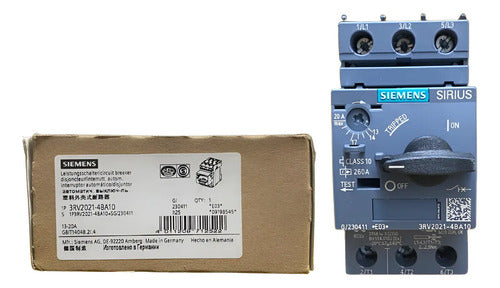 Disjuntor Motor Tripolar 13-20a 3rv2021-4ba10 Siemens - 50/60hz