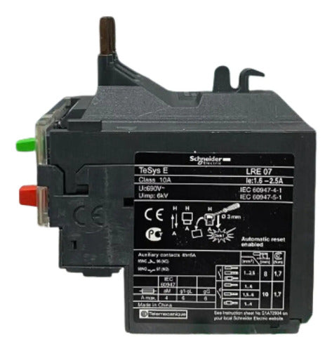 Relé Proteção Térmico 1,6 - 2,5a Lre07 Tesys Schneider 690 Vca