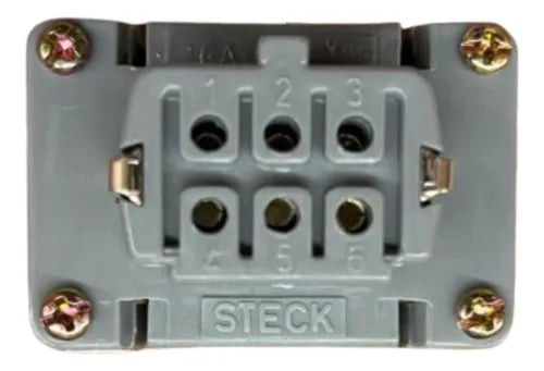 Kit C/ 2 Pçs: Miolo Femea Multipolar 6p 16a 600v Smb06 Steck Cinza