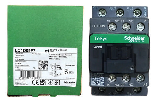 Contator 3p 9a 110vca 1na+1nf Lc1d09f7 Schneider 110vca