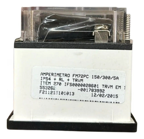 Amperímetro Fm72pc 150/300/5a Travamento Em 100a Ip54 Kron
