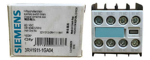 Bloco De Contato Auxiliar 4nf 3rh1911-1ga04 Siemens -