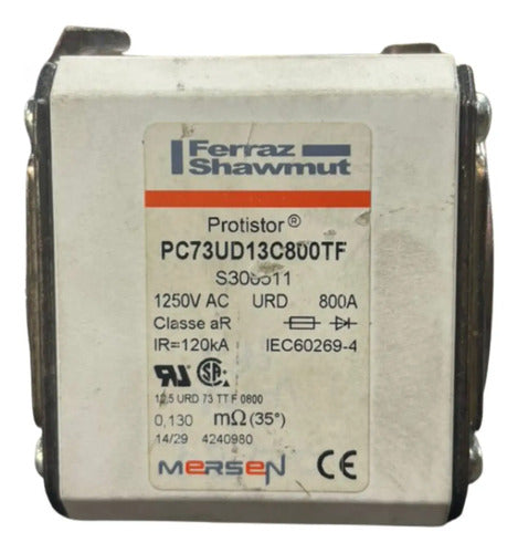 Kit Com 2 Peças: Fusivel Pc73ud13c800tf 800a 1200vca Mersen 1200v