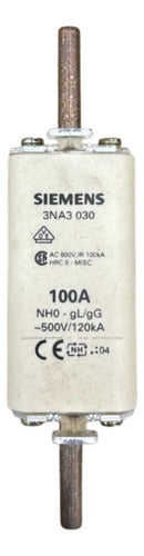 Fusível Nh0 Retardado 100a 500v 3na3030 Siemens 500v