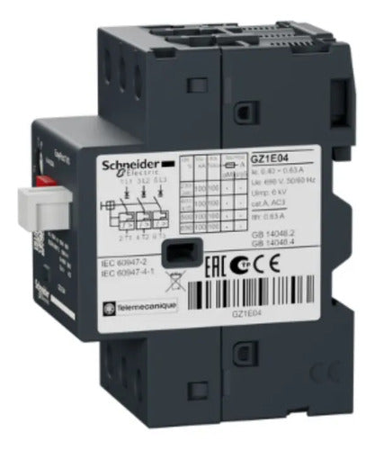 Disjuntor Termomag 0.4-0.63a Botao Impulsao Gz1e04 Schneider 690v 50 60 Hz