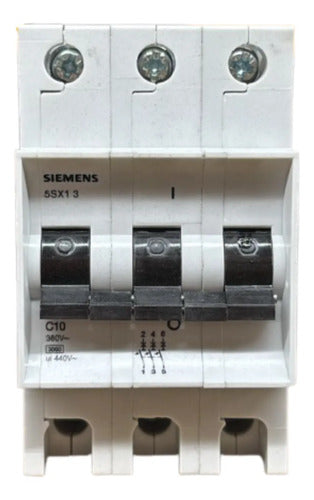 Kit Com 2: Disjuntor Tripolar 10a Curva C 5sx1310-7 Siemens