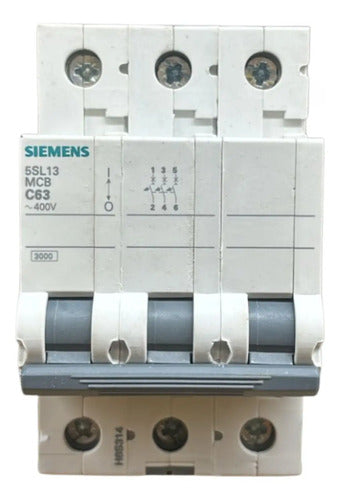 Disjuntor Tripolar 63a Curva C 5sl1363-7mb Siemens