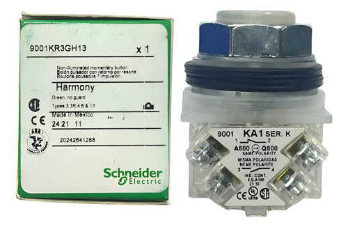 Botão 30mm Saliente Verde 1na+1nf 9001kr3gh13 Schneider Verde 1naf