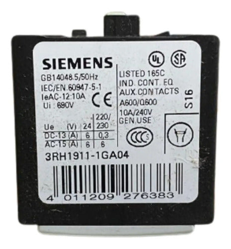 Bloco De Contato Auxiliar 4nf 3rh1911-1ga04 Siemens -