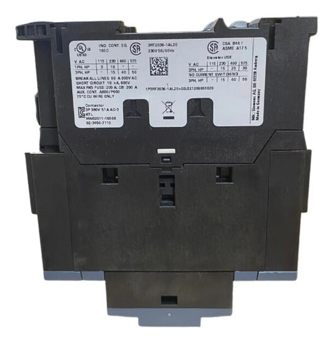 Contator 3rt2036-1al20 230 Vca Tripolar 51a Sirius Siemens 230 Vca