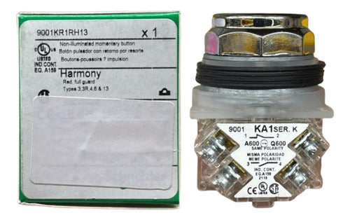 Botao 30mm Metalico Impulsao 1na+1nf 9001kr1rh13 Schneider Metálico