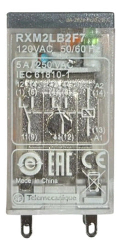 Kit Com 6: Rele De Interface 2naf 5a Rxm2lb2f7 Schneider 120vca