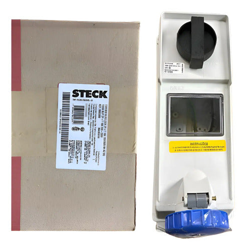 Tomada Sob Ss3006b S3006b 16a 200/250v 6h 2p+t Azul Bq Steck Azul