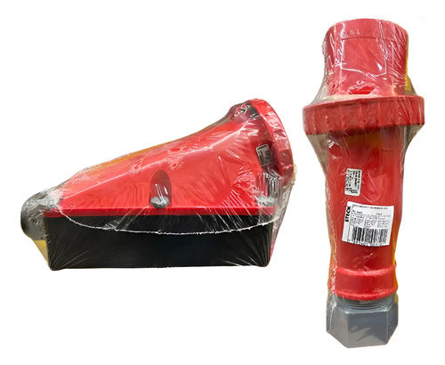 Kit Tomada A4606 + Plug A4676 125a 3p+t 380/440v Vm Steck Vermelho