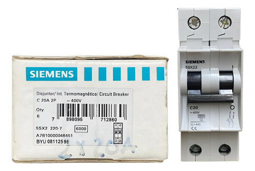 Disjuntor Termomagnético 2p 5sx2220-7 20a Curva C Siemens