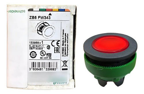 Cabeçote Para Botão Luminoso Zb5fw343 Vermelho Schneider Vermelho -