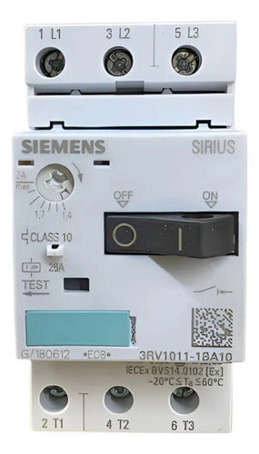 Disjuntor Motor 3rv1011-1ba10 1,4-2,0a Siemens - 50/60hz