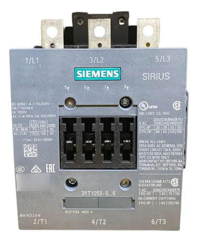 Contator Tripolar 3rt1055-6ab36 23/26v 75kw 150a Siemens 23/26v
