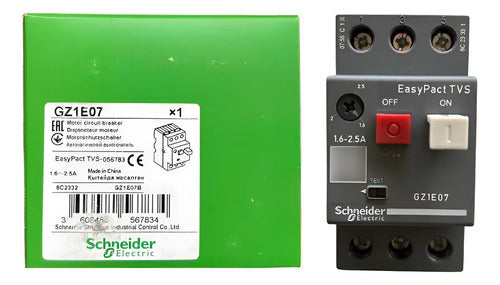 Disjuntor Motor Termomagnético 1,6-2,5a Gz1e07 Schneider 690v 50 60 Hz