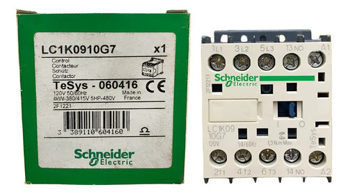Contator Tripolar Tesys K 9a 1na 120vca Lc1k0910g7 Schneider 120 Vca