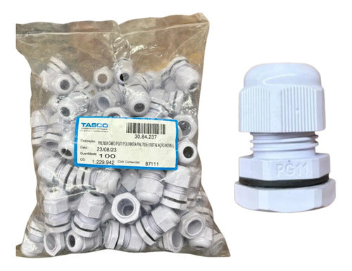 Kit Com 30 Peças: Prensa Cabo Pg11 Poliamida Ral7035 Tasco