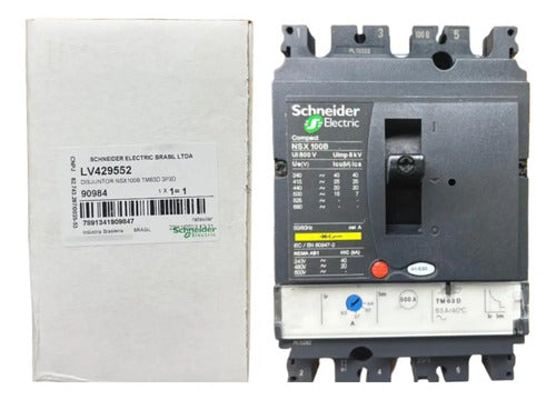 Disjuntor Tripolar 63a Nsx100b-tm63d Lv429552 Schneider