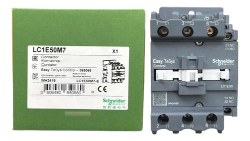 Contator 3p 50a 1na+1nf Bobina 220vca Lc1e50m7 Schneider 220v