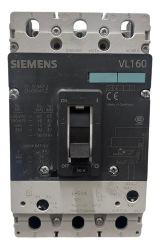 Disjuntor Tripolar 50a 3vl2705-1dc33-0aa0 Siemens