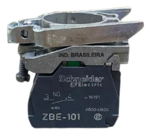Botão Cogumelo 40mm Am + Bloco 1na+1nf Xb4bc55 Schneider Amarelo -