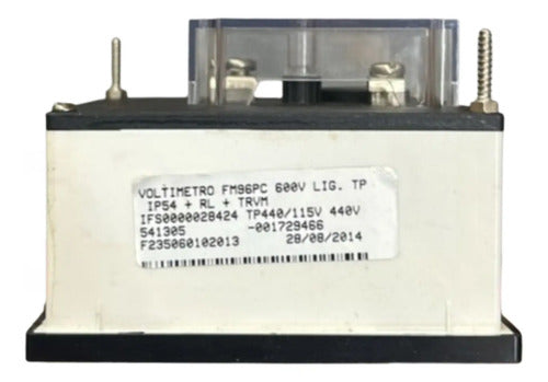 Voltímetro Fm96pc Escala 600v Travamento 440v 440/115v Kron