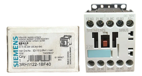 Contator Auxiliar 110v 6a 2na+2nf 3rh1122-1bf40 Siemens 110v