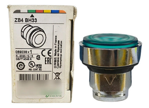 Kit Com 2: Cabeçote Para Botao 22mm Verde Zb4bh33 Schneider Verde