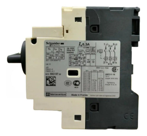 Disjuntor Magnetico 6,3a Manopla Rotativa Gv2l10 Schneider
